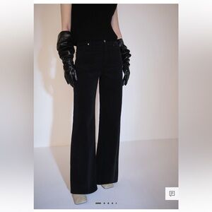NWT Mango Wide Leg Black Corduroy Jeans